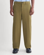 KumsFashions Baggy Chino in Olive - 32L Comfort Stretch