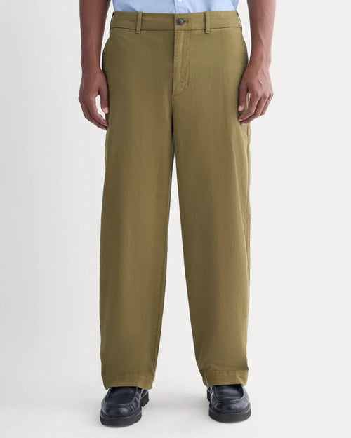 KumsFashions Baggy Chino in Olive - 32L Comfort Stretch