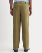 KumsFashions Baggy Chino in Olive - 32L Comfort Stretch