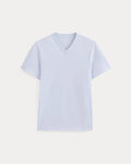 KumsFashions Essential Organic V-Neck Tee - Skywriting Blue