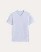 KumsFashions Essential Organic V-Neck Tee - Skywriting Blue