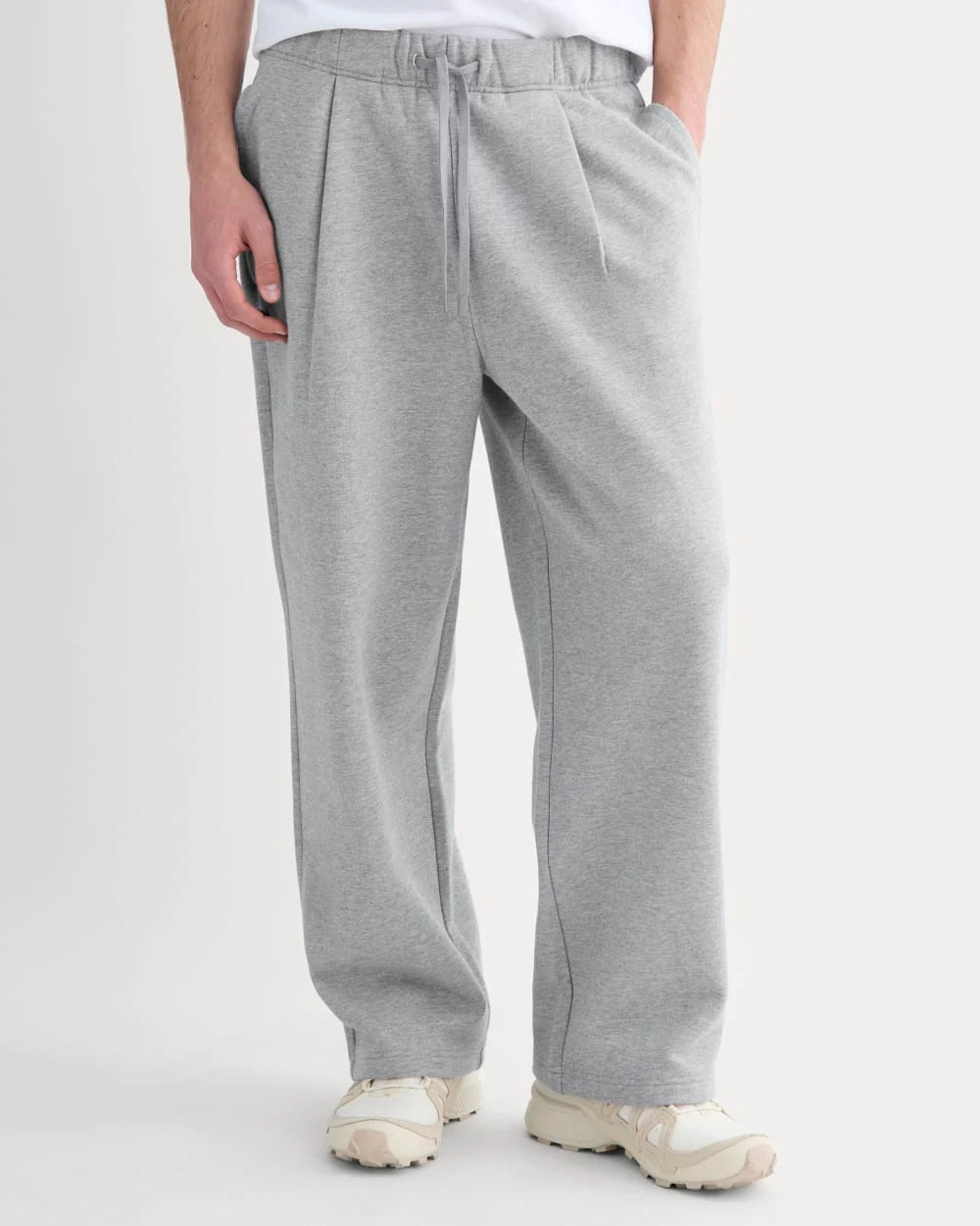 KumsFashions Luxe Fleece Pleated Sweatpant – Vintage Heather Grey