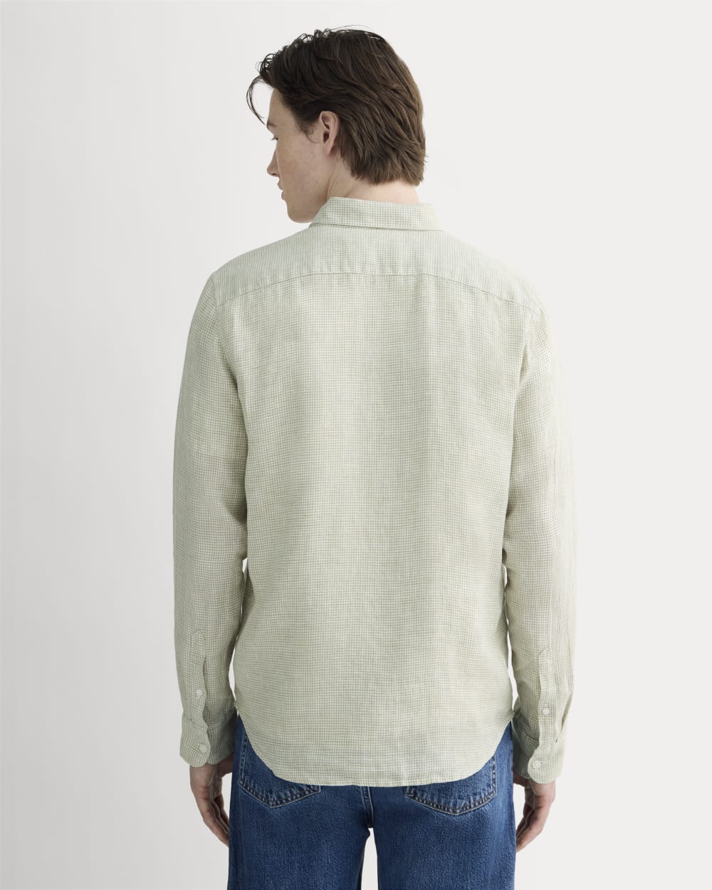 KumsFashions Men's Classic Linen Shirt – Elm Gingham