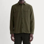 KumsFashions Men's Heavyweight Overshirt in Heathered Green