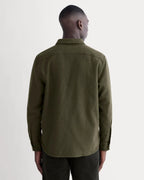 KumsFashions Men's Heavyweight Overshirt - Heathered Green - Durable Cotton Twill
