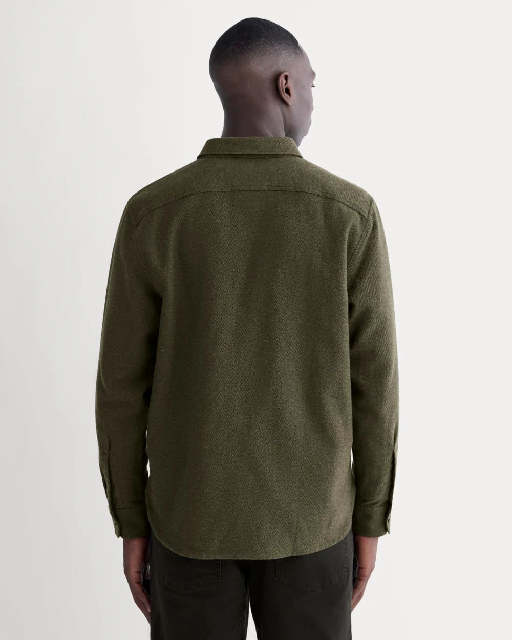 KumsFashions Men's Heavyweight Overshirt - Heathered Green - Durable Cotton Twill