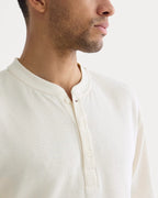 KumsFashions Men's Thermal Cozy Waffle Henley – Bone