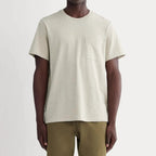KumsFashions Premium Weight Pocket Tee in Heather Oatmeal - Men's Cotton T-Shirt