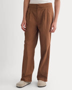 KumsFashions Pull-On Easy Trouser in Toffee – Relaxed Fit Organic Cotton Twill