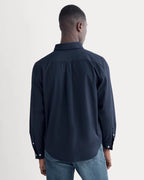 KumsFashions Washed Poplin Shirt - Navy Blue Organic Cotton Relaxed Fit