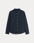 KumsFashions Washed Poplin Shirt - Navy Blue Organic Cotton Relaxed Fit