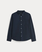 KumsFashions Washed Poplin Shirt - Navy Blue Organic Cotton Relaxed Fit
