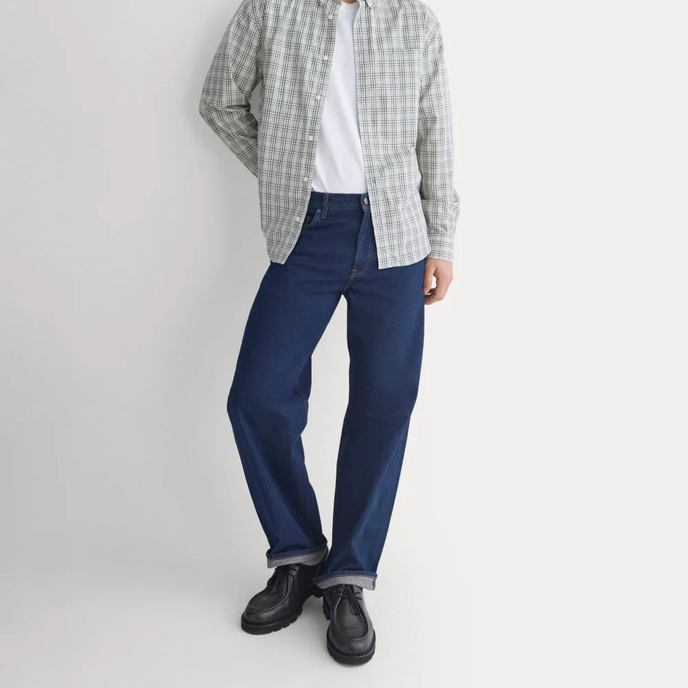 KumsFashions Washed Poplin Shirt | Skywriting Blue Multi